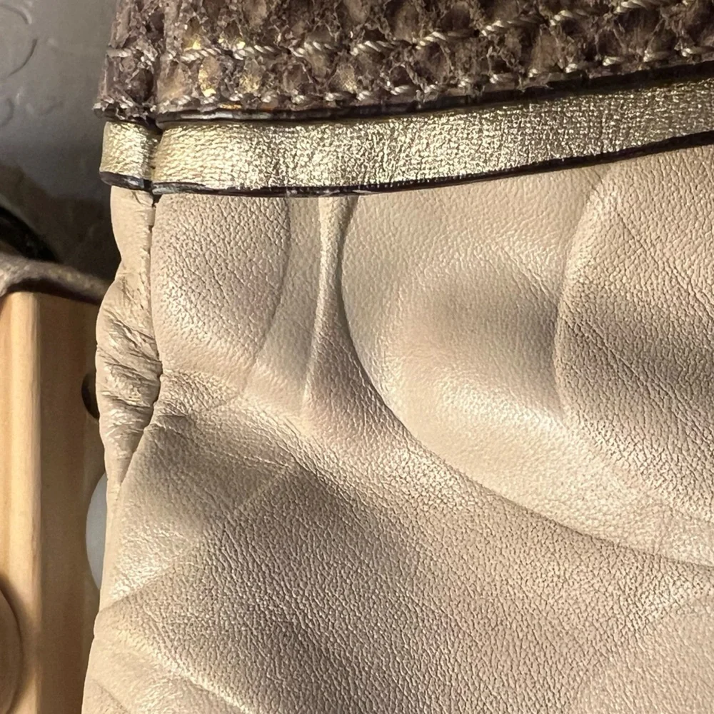 Coach 2012 Laura Embossed Monogram C Snakeskin Leather Tote Bag F19696